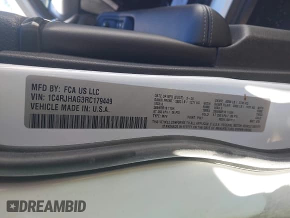 ✅ 2024 Jeep Grand Cherokee Laredo • VIN: 1C4RJHAG3RC179449 • Lot: 41982811. Listed on IAAI with 26,518 mi. Free auction sales archive from the USA and detailed vehicle history report at DreamBid. Image 9.