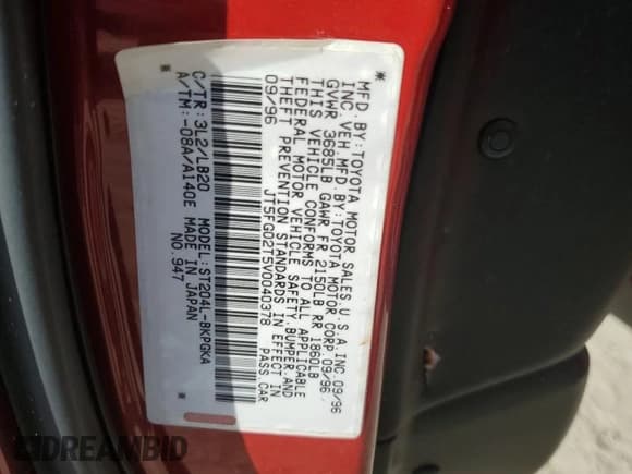 ✅ 1997 Toyota Celica GT • VIN: JT5FG02T5V0040378 • Lot: 77031874. Wystawiony na Copart z przebiegiem 125 358 mil. Bezpłatny archiwum sprzedaży aukcyjnych z USA i szczegółowy raport historii pojazdu na DreamBid. Zdjęcie 13.