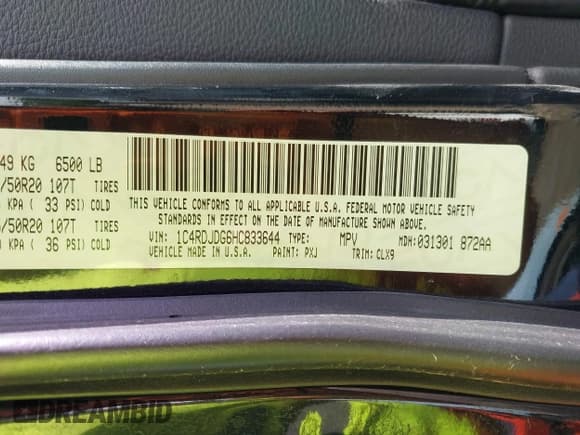 ✅ 2017 Dodge Durango GT • VIN: 1C4RDJDG6HC833644 • Lot: 43086523. Wystawiony na IAAI z przebiegiem 91 279 mil. Bezpłatny archiwum sprzedaży aukcyjnych z USA i szczegółowy raport historii pojazdu na DreamBid. Zdjęcie 9.