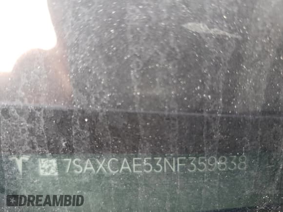 ✅ 2022 Tesla Model X • VIN: 7SAXCAE53NF359838 • Lot: 62022042. Listed on Copart with Not provided. Free auction sales archive from the USA and detailed vehicle history report at DreamBid. Image 10.