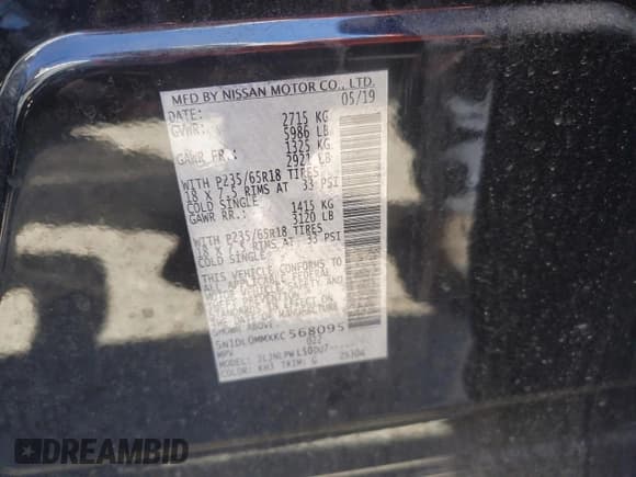 ✅ 2019 Infiniti QX60 Luxe • VIN: 5N1DL0MMXKC568095 • Лот: 80844845. Опубликован ранее на Copart с пробегом 87 825 миль. Бесплатный доступ к архиву аукционных продаж из США и подробный отчёт об истории автомобиля на DreamBid. Изображение 12.