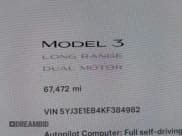 ✅ 2019 Tesla Model 3 Long Range • VIN: 5YJ3E1EB4KF384982 • Lot: 43300147. Wystawiony na IAAI z przebiegiem 67 472 mil. Bezpłatny archiwum sprzedaży aukcyjnych z USA i szczegółowy raport historii pojazdu na DreamBid. Zdjęcie 16.