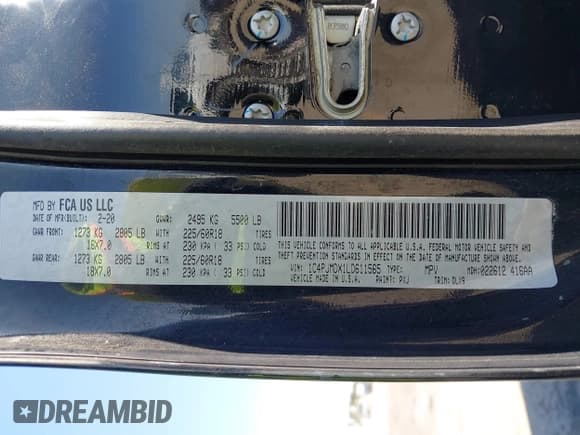 ✅ 2020 Jeep Cherokee Limited • VIN: 1C4PJMDX1LD611565 • Lot: 43510965. Wystawiony na IAAI z przebiegiem 92 222 mil. Bezpłatny archiwum sprzedaży aukcyjnych z USA i szczegółowy raport historii pojazdu na DreamBid. Zdjęcie 9.