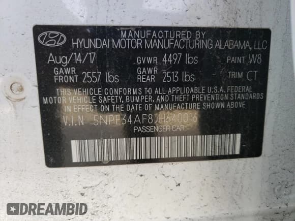 ✅ 2018 Hyundai Sonata Limited • VIN: 5NPE34AF8JH640016 • Lot: 39048513. Listed on Copart with 47,591 mi. Free auction sales archive from the USA and detailed vehicle history report at DreamBid. Image 13.