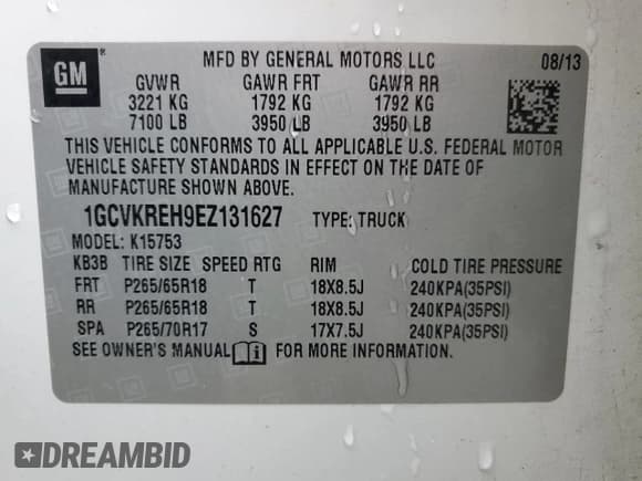 ✅ 2014 Chevrolet Silverado 1500 LT • VIN: 1GCVKREH9EZ131627 • Лот: 75927284. Опубликован ранее на Copart с пробегом 134 466 миль. Бесплатный доступ к архиву аукционных продаж из США и подробный отчёт об истории автомобиля на DreamBid. Изображение 12.