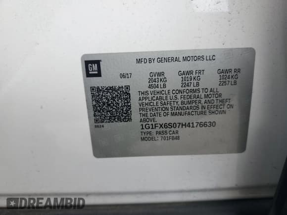 ✅ 2017 Chevrolet Bolt EV Premier • VIN: 1G1FX6S07H4176630 • Lot: 68647534. Listed on Copart with 22,034 mi. Free auction sales archive from the USA and detailed vehicle history report at DreamBid. Image 12.