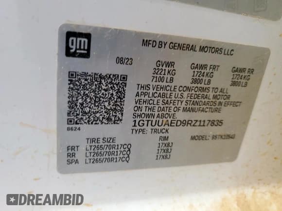 ✅ 2024 GMC Sierra 1500 Pro • VIN: 1GTUUAED9RZ117835 • Lot: 71036525. Listed on Copart with 31,482 mi. Free auction sales archive from the USA and detailed vehicle history report at DreamBid. Image 12.