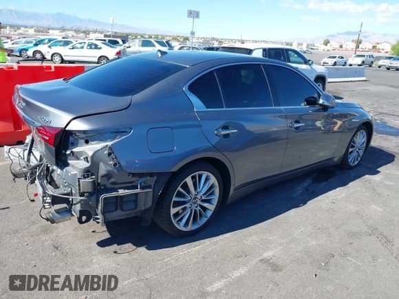 ✅ 2021 Infiniti Q50 Luxe • VIN: JN1EV7BP8MM705608 • Lot: 43530219. Listed on IAAI with 63,043 mi. Free auction sales archive from the USA and detailed vehicle history report at DreamBid. Image 4.