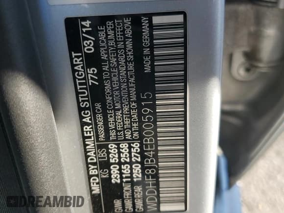 ✅ 2014 Mercedes-Benz E 350 Sport • VIN: WDDHF8JB4EB005915 • Lot: 86712785. Listed on Copart with 105,042 mi. Free auction sales archive from the USA and detailed vehicle history report at DreamBid. Image 12.