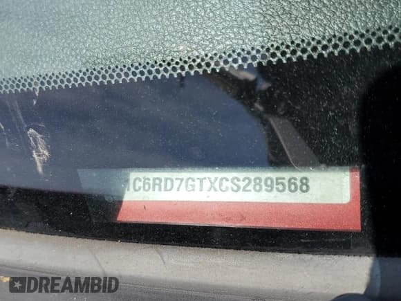 ✅ 2012 Ram 1500 SLT • VIN: 1C6RD7GTXCS289568 • Lot: 61306815. Listed on Copart with 123,663 mi. Free auction sales archive from the USA and detailed vehicle history report at DreamBid. Image 12.