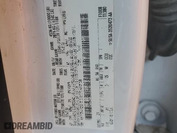 ✅ 2017 Ford F-250 Lariat • VIN: 1FT7W2BT3HEE46738 • Lot: 92081845. Wystawiony na Copart z przebiegiem 165 869 mil. Bezpłatny archiwum sprzedaży aukcyjnych z USA i szczegółowy raport historii pojazdu na DreamBid. Zdjęcie 12.