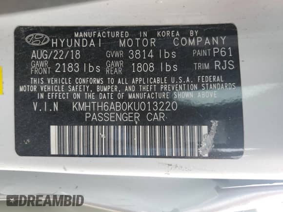 2019 Hyundai Veloster Turbo R-Spec z VIN KMHTH6AB0KU013220, wystawiony jako Copart lot #77102034 z przebiegiem 82 799 mil mil oraz Szkoda całkowita • Salvage title. Historia ofert i sprzedaży dostępna na DreamBid. Obrazek 13.