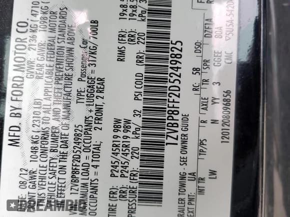 ✅ 2013 Ford Mustang GT • VIN: 1ZVBP8FF2D5249825 • Lot: 80822555. Listed on Copart with 173,618 mi. Free auction sales archive from the USA and detailed vehicle history report at DreamBid. Image 12.