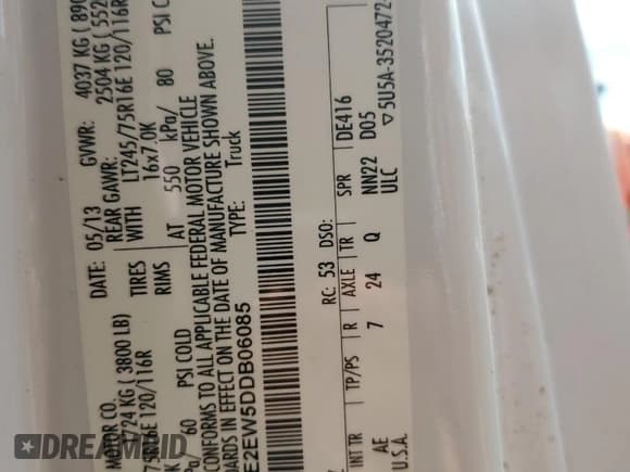 ✅ 2013 Ford Econoline Cargo Commercial • VIN: 1FTNE2EW5DDB06085 • Lot: 69112785. Wystawiony na Copart z przebiegiem 262 016 mil. Bezpłatny archiwum sprzedaży aukcyjnych z USA i szczegółowy raport historii pojazdu na DreamBid. Zdjęcie 12.