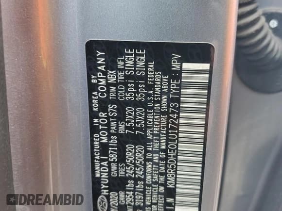 ✅ 2020 Hyundai Palisade Limited • VIN: KM8R5DHE0LU172473 • Лот: 67207504. Опубликован ранее на Copart с пробегом 87 241 миль. Бесплатный доступ к архиву аукционных продаж из США и подробный отчёт об истории автомобиля на DreamBid. Изображение 16.