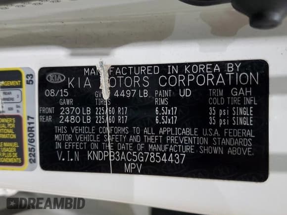 ✅ 2016 Kia Sportage LX • VIN: KNDPB3AC5G7854437 • Лот: 91676275. Опубликован ранее на Copart с пробегом Не указан. Бесплатный доступ к архиву аукционных продаж из США и подробный отчёт об истории автомобиля на DreamBid. Изображение 13.
