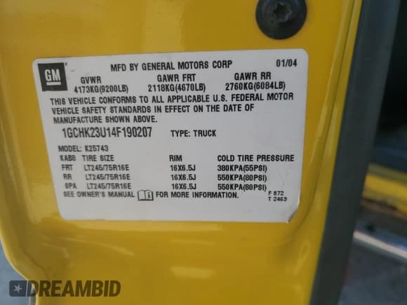 ✅ 2004 Chevrolet Silverado 2500HD LS • VIN: 1GCHK23U14F190207 • Lot: 81964065. Wystawiony na Copart z przebiegiem 150 202 mil. Bezpłatny archiwum sprzedaży aukcyjnych z USA i szczegółowy raport historii pojazdu na DreamBid. Zdjęcie 12.
