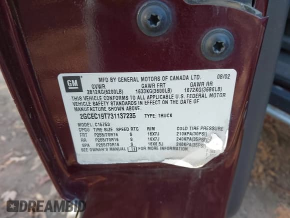 ✅ 2003 Chevrolet Silverado 1500 LS • VIN: 2GCEC19T731137235 • Лот: 43697659. Опубликован ранее на IAAI с пробегом 200 000 миль. Бесплатный доступ к архиву аукционных продаж из США и подробный отчёт об истории автомобиля на DreamBid. Изображение 9.