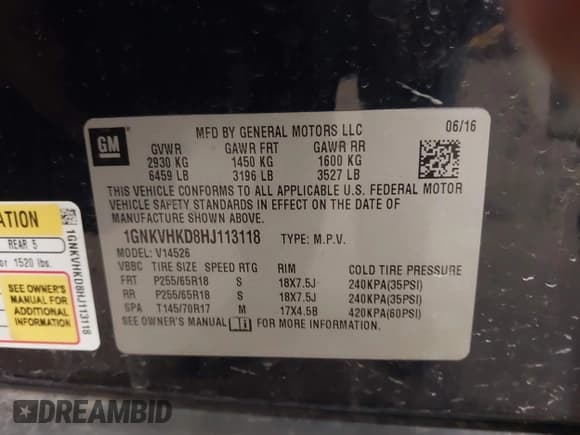 ✅ 2017 Chevrolet Traverse LT • VIN: 1GNKVHKD8HJ113118 • Lot: 41978976. Wystawiony na IAAI z przebiegiem 137 384 mil. Bezpłatny archiwum sprzedaży aukcyjnych z USA i szczegółowy raport historii pojazdu na DreamBid. Zdjęcie 9.