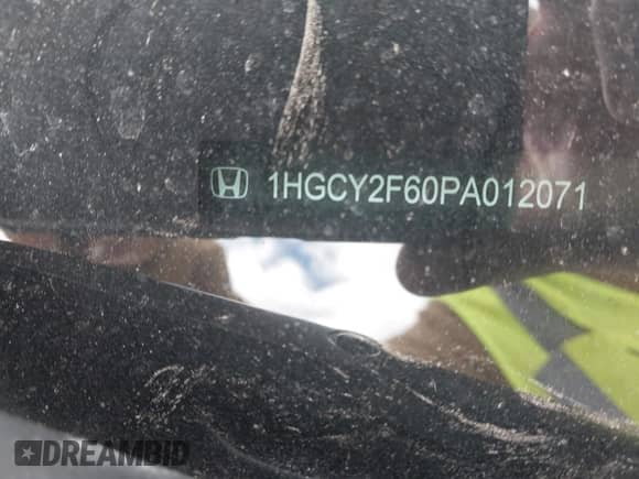 2023 Honda Accord EX-L with VIN 1HGCY2F60PA012071, listed as a IAAI auction lot 42005500 with 29,858 mi miles and . Bid and sale history available at DreamBid. Image 19.