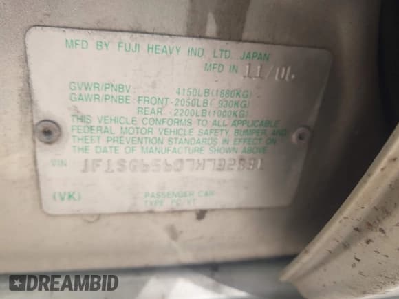 ✅ 2007 Subaru Forester X • VIN: JF1SG65607H732831 • Лот: 42970021. Опубликован ранее на IAAI с пробегом 170 388 миль. Бесплатный доступ к архиву аукционных продаж из США и подробный отчёт об истории автомобиля на DreamBid. Изображение 9.