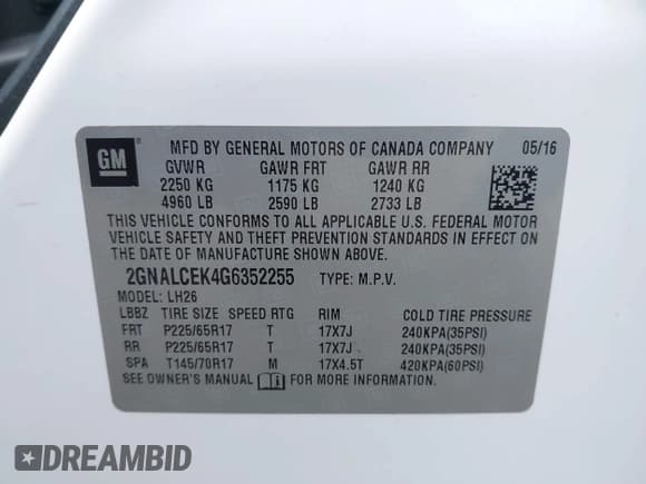 ✅ 2016 Chevrolet Equinox LT • VIN: 2GNALCEK4G6352255 • Лот: 43201974. Опубликован ранее на IAAI с пробегом 152 714 миль. Бесплатный доступ к архиву аукционных продаж из США и подробный отчёт об истории автомобиля на DreamBid. Изображение 9.