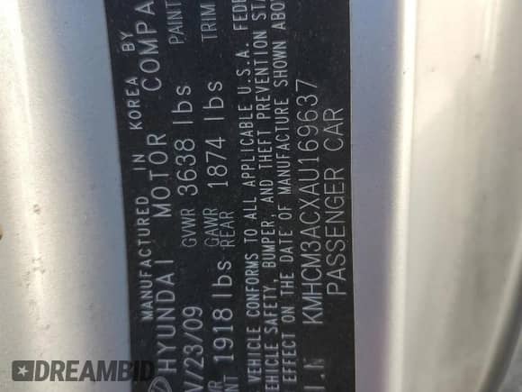 ✅ 2010 Hyundai Accent GS • VIN: KMHCM3ACXAU169637 • Лот: 85195645. Опубликован ранее на Copart с пробегом 105 830 миль. Бесплатный доступ к архиву аукционных продаж из США и подробный отчёт об истории автомобиля на DreamBid. Изображение 12.