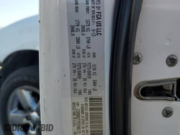 2015 Ram 1500 SLT с VIN 1C6RR6GT7FS709173, выставлен на аукционе Copart как лот 68572535 с пробегом 169 030 миль миль и Списание • Salvage title. История ставок и продаж доступна на DreamBid. Изображение 12.