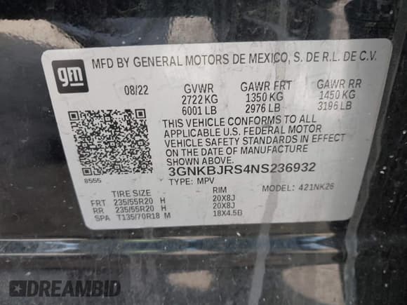 ✅ 2022 Chevrolet Blazer LT • VIN: 3GNKBJRS4NS236932 • Lot: 41521421. Wystawiony na IAAI z przebiegiem 40 225 mil. Bezpłatny archiwum sprzedaży aukcyjnych z USA i szczegółowy raport historii pojazdu na DreamBid. Zdjęcie 9.