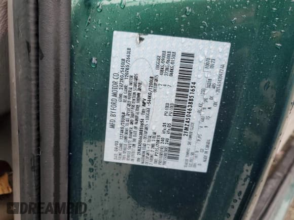 ✅ 2003 Ford Windstar • VIN: 2FMZA50463BB51654 • Lot: 90115385. Listed on Copart with 133,894 mi. Free auction sales archive from the USA and detailed vehicle history report at DreamBid. Image 14.