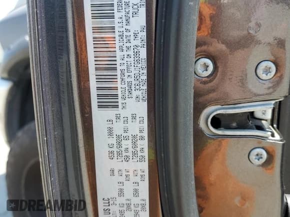 ✅ 2015 Ram 2500 Big Horn • VIN: 3C6UR5DJ1FG639670 • Lot: 60082215. Listed on Copart with 161,608 mi. Free auction sales archive from the USA and detailed vehicle history report at DreamBid. Image 12.