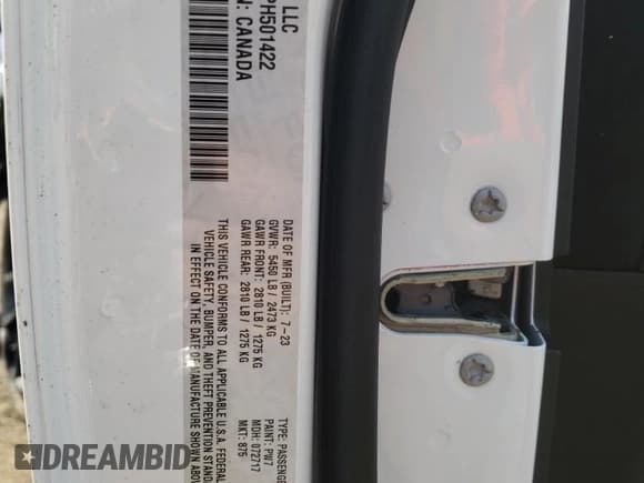 ✅ 2023 Chrysler 300 C • VIN: 2C3CCAPJ5PH501422 • Лот: 71971325. Опубликован ранее на Copart с пробегом Не указан. Бесплатный доступ к архиву аукционных продаж из США и подробный отчёт об истории автомобиля на DreamBid. Изображение 12.