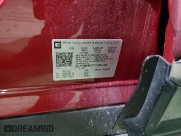 ✅ 2025 Chevrolet Blazer RS • VIN: 3GNKBERS3SS200149 • Лот: 93425965. Опубликован ранее на Copart с пробегом 15 702 миль. Бесплатный доступ к архиву аукционных продаж из США и подробный отчёт об истории автомобиля на DreamBid. Изображение 14.