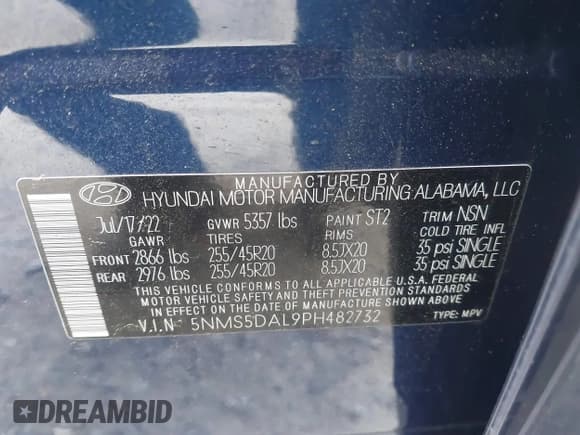 ✅ 2023 Hyundai Santa Fe Calligraphy • VIN: 5NMS5DAL9PH482732 • Lot: 41397114. Wystawiony na IAAI z przebiegiem 13 495 mil. Bezpłatny archiwum sprzedaży aukcyjnych z USA i szczegółowy raport historii pojazdu na DreamBid. Zdjęcie 9.