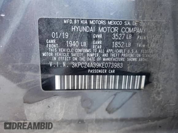 2019 Hyundai Accent SE с VIN 3KPC24A39KE073983, выставлен на аукционе Copart как лот 73158783 с пробегом 153 565 миль миль и . История ставок и продаж доступна на DreamBid. Изображение 12.