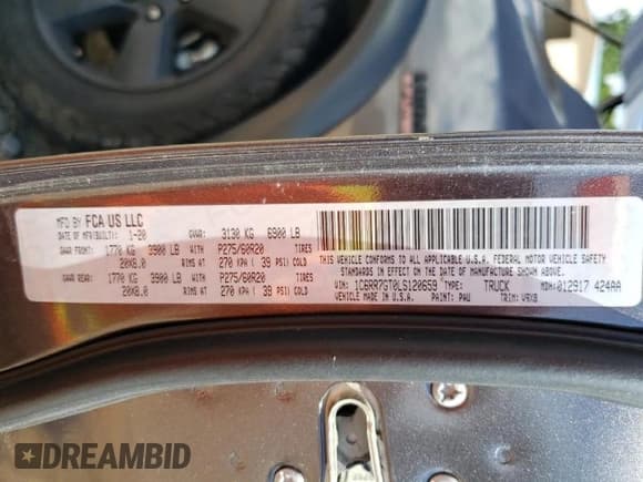 ✅ 2020 Ram 1500 Warlock • VIN: 1C6RR7GT0LS120659 • Lot: 63681375. Wystawiony na Copart z przebiegiem 133 195 mil. Bezpłatny archiwum sprzedaży aukcyjnych z USA i szczegółowy raport historii pojazdu na DreamBid. Zdjęcie 12.