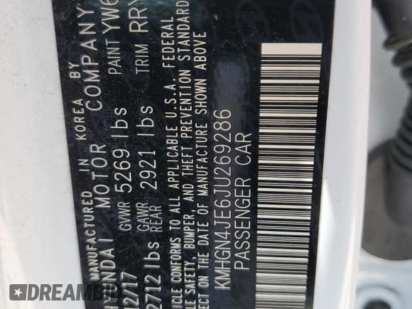 ✅ 2018 Genesis G80 3.8L • VIN: KMHGN4JE6JU269286 • Lot: 60603775. Listed on Copart with 74,665 mi. Free auction sales archive from the USA and detailed vehicle history report at DreamBid. Image 13.