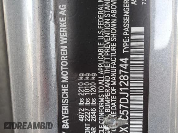 ✅ 2013 BMW 3 Series 335is • VIN: WBADX1C57DJ128744 • Lot: 82176665. Listed on Copart with 94,235 mi. Free auction sales archive from the USA and detailed vehicle history report at DreamBid. Image 12.