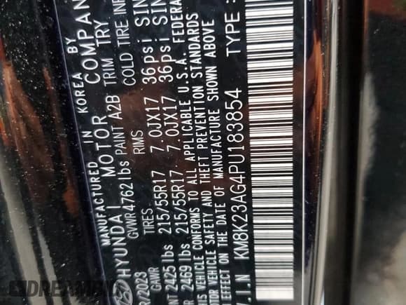 ✅ 2023 Hyundai Kona SE • VIN: KM8K23AG4PU183854 • Лот: 41267044. Опубликован ранее на Copart с пробегом 13 239 миль. Бесплатный доступ к архиву аукционных продаж из США и подробный отчёт об истории автомобиля на DreamBid. Изображение 13.