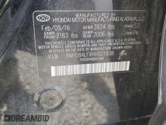 ✅ 2017 Hyundai Elantra Value Edition • VIN: 5NPD84LFXHH021938 • Lot: 81481785. Listed on Copart with Not provided. Free auction sales archive from the USA and detailed vehicle history report at DreamBid. Image 12.