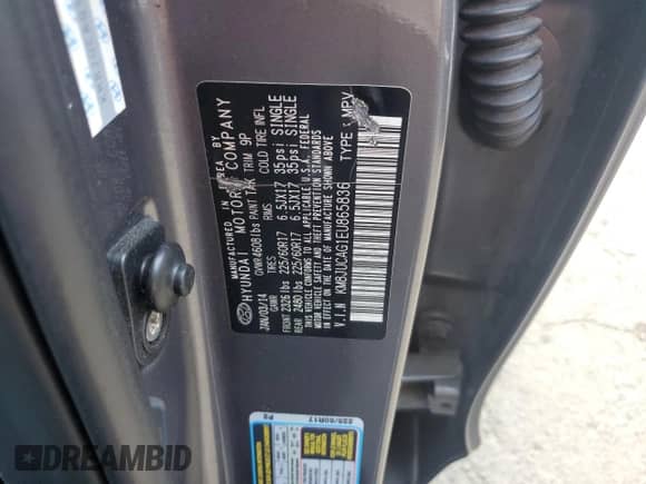 2014 Hyundai Tucson SE z VIN KM8JUCAG1EU865836, wystawiony jako Copart lot #81017045 z przebiegiem 171 038 mil mil oraz Szkoda całkowita • Salvage title. Historia ofert i sprzedaży dostępna na DreamBid. Obrazek 14.