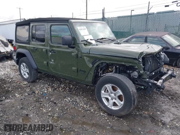✅ 2021 Jeep Wrangler Unlimited Sport S • VIN: 1C4HJXDG1MW836029 • Lot: 41811840. Listed on IAAI with 34,992 mi. Free auction sales archive from the USA and detailed vehicle history report at DreamBid. Image 1.