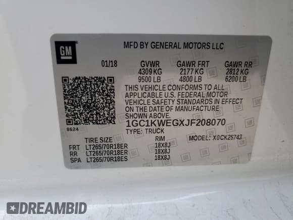 ✅ 2018 Chevrolet Silverado 2500HD LTZ • VIN: 1GC1KWEGXJF208070 • Lot: 41666184. Wystawiony na Copart z przebiegiem 53 493 mil. Bezpłatny archiwum sprzedaży aukcyjnych z USA i szczegółowy raport historii pojazdu na DreamBid. Zdjęcie 12.