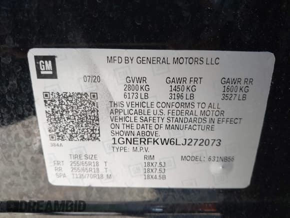 ✅ 2020 Chevrolet Traverse LS • VIN: 1GNERFKW6LJ272073 • Lot: 43304588. Listed on IAAI with 86,594 mi. Free auction sales archive from the USA and detailed vehicle history report at DreamBid. Image 9.