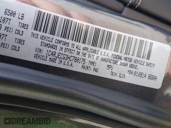 ✅ 2017 Jeep Grand Cherokee Overland • VIN: 1C4RJECG3HC780175 • Лот: 42015824. Опубликован ранее на IAAI с пробегом 181 582 миль. Бесплатный доступ к архиву аукционных продаж из США и подробный отчёт об истории автомобиля на DreamBid. Изображение 9.