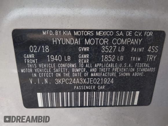 ✅ 2018 Hyundai Accent SE • VIN: 3KPC24A3XJE021924 • Лот: 41562577. Опубликован ранее на IAAI с пробегом 83 596 миль. Бесплатный доступ к архиву аукционных продаж из США и подробный отчёт об истории автомобиля на DreamBid. Изображение 9.