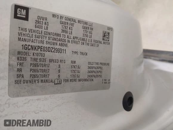 ✅ 2013 Chevrolet Silverado 1500 Work Truck • VIN: 1GCNKPE03DZ299311 • Lot: 42930967. Wystawiony na IAAI z przebiegiem 235 689 mil. Bezpłatny archiwum sprzedaży aukcyjnych z USA i szczegółowy raport historii pojazdu na DreamBid. Zdjęcie 9.