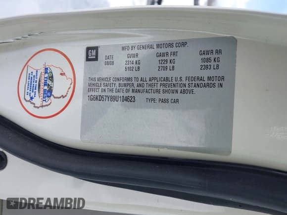 ✅ 2009 Cadillac DTS 1SA • VIN: 1G6KD57Y89U104623 • Lot: 41593682. Wystawiony na IAAI z przebiegiem 126 579 mil. Bezpłatny archiwum sprzedaży aukcyjnych z USA i szczegółowy raport historii pojazdu na DreamBid. Zdjęcie 9.