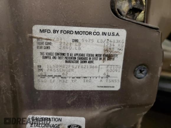 ✅ 1988 Lincoln Town Car • VIN: 1LNBM82F9JY821366 • Lot: 89112855. Listed on Copart with 53,636 mi. Free auction sales archive from the USA and detailed vehicle history report at DreamBid. Image 12.