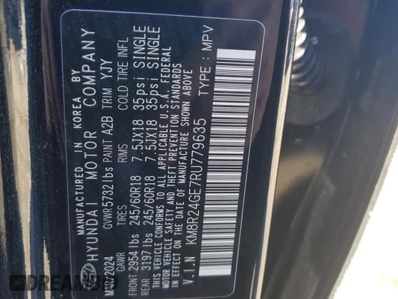 ✅ 2024 Hyundai Palisade SEL • VIN: KM8R24GE7RU779635 • Лот: 42518015. Опубликован ранее на Copart с пробегом 17 071 миль. Бесплатный доступ к архиву аукционных продаж из США и подробный отчёт об истории автомобиля на DreamBid. Изображение 13.